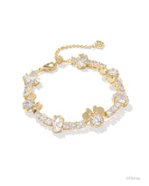 Disney | Kendra Scott Gold Mickey Mouse and Minnie Mouse Tennis Bracelet in White CZ
