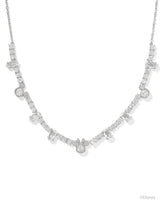 Disney | Kendra Scott Silver Mickey Mouse and Minnie Mouse Tennis Necklace in White CZ