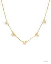 Disney | Kendra Scott Gold Mickey Mouse and Minnie Mouse Strand Necklace in White CZ