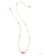 Disney | Kendra Scott Gold Mickey Mouse Elisa Short Pendant Necklace in Hot Pink Drusy