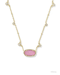Disney | Kendra Scott Gold Mickey Mouse Elisa Short Pendant Necklace in Hot Pink Drusy