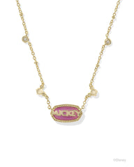 Disney | Kendra Scott Gold Mickey Mouse Elisa Short Pendant Necklace in Hot Pink Drusy