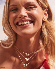 Disney | Kendra Scott Gold Mickey Mouse Short Pendant Necklace in Bright Red Drusy