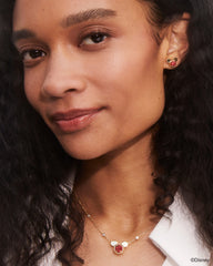 Disney | Kendra Scott Gold Mickey Mouse Short Pendant Necklace in Bright Red Drusy