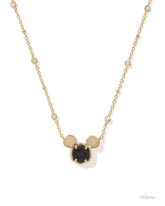 Disney | Kendra Scott Gold Mickey Mouse Short Pendant Necklace in Black Drusy