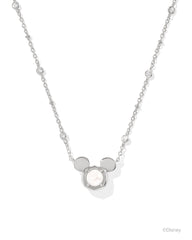 Disney | Kendra Scott Silver Mickey Mouse Short Pendant Necklace in Freshwater Cultured Pearl