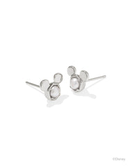 Disney | Kendra Scott Silver Mickey Mouse Stud Earrings in Freshwater Cultured Pearl