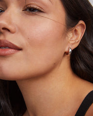 Mikki Metal Huggie Earrings in Silver