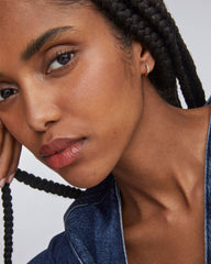 Mila 14k Yellow Gold Huggie Earrings in White Diamond