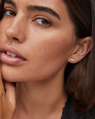 Mini Ellie Gold Stud Earrings in Ivory Mother-of-Pearl