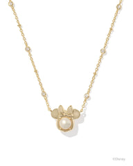 Disney | Kendra Scott Gold Minnie Mouse Short Pendant Necklace in Freshwater Cultured Pearl