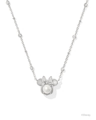 Disney | Kendra Scott Silver Minnie Mouse Short Pendant Necklace in Freshwater Cultured Pearl