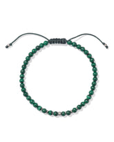 Otto Oxidized Sterling Silver Beaded Bracelet in Green Malachite