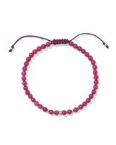 Otto Oxidized Sterling Silver Beaded Bracelet in Maroon Jade