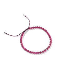 Otto Oxidized Sterling Silver Beaded Bracelet in Maroon Jade