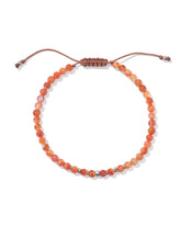 Otto Oxidized Sterling Silver Beaded Bracelet in Orange Banded Agate