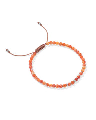 Otto Oxidized Sterling Silver Beaded Bracelet in Orange Banded Agate