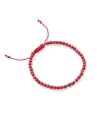 Otto Oxidized Sterling Silver Beaded Bracelet in Red Magnesite