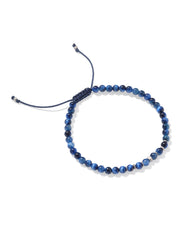 Otto Oxidized Sterling Silver Beaded Bracelet in Blue Tiger's Eye