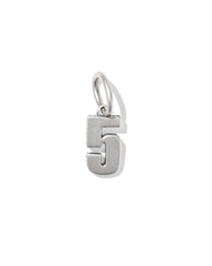 Large Metal Number 5 Oxidized Sterling Silver Charm