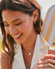 Pickleball Silver Short Pendant Necklace in Ivory Mother-of-Pearl