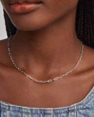 Small Paperclip Chain Necklace in Sterling Silver