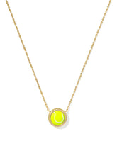 Tennis Gold Short Pendant Necklace in Chartreuse Magnesite