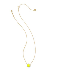 Tennis Gold Short Pendant Necklace in Chartreuse Magnesite