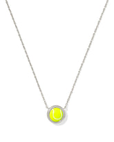 Tennis Silver Short Pendant Necklace in Chartreuse Magnesite