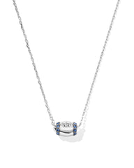 Tiny Football 14k White Gold Pendant Necklace