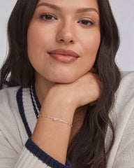 Virginia Sterling Silver Paperclip Bracelet in White Topaz