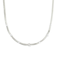 Virginia Sterling Silver Chain Necklace in White Topaz