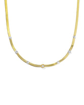 Virginia Mixed Metal Chain Necklace in White Topaz