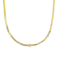 Virginia Mixed Metal Chain Necklace in White Topaz