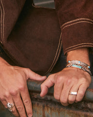 Weston Oxidized Sterling Silver Cuff Bracelet in Turquoise