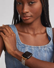 Whitley Double Chain Watch Band in Two Tone Stainless Steel