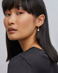 Willa Gold Pearl Huggie Earrings in Freshwater Cultured Pearl