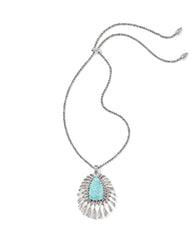 Zahara Vintage Silver Large Long Pendant