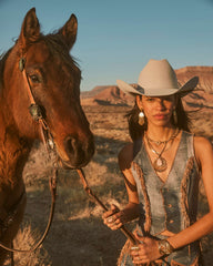 Zahara Vintage Gold Large Long Pendant