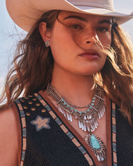 Zahara Vintage Silver Large Long Pendant