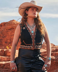 Zahara Vintage Silver Large Long Pendant