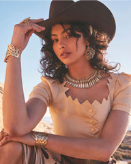 Zahara Vintage Gold Statement Necklace