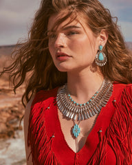 Zahara Vintage Silver Statement Necklace