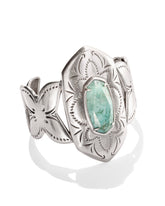 Keziah Vintage Silver Cuff Bracelet in Sea Green Chrysocolla
