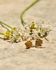 Ansel Rose Stud Earrings in Vintage Gold