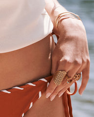 Ansel Rose Cocktail Ring in Vintage Gold