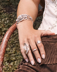 Terra Ring Set of 3 in Vintage Silver
