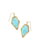 Tessa Vintage Gold Etch Frame Drop Earrings