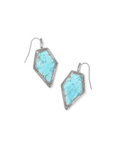 Tessa Vintage Silver Etch Frame Drop Earrings