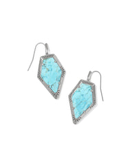 Tessa Vintage Silver Etch Frame Drop Earrings